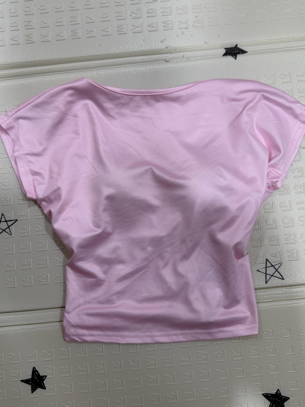 SHEIN Light Pink Cap Sleeve Crop Top